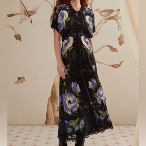 Dana long printed dress - Black